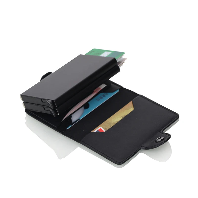Portefeuille unisexe en métal, porte-cartes