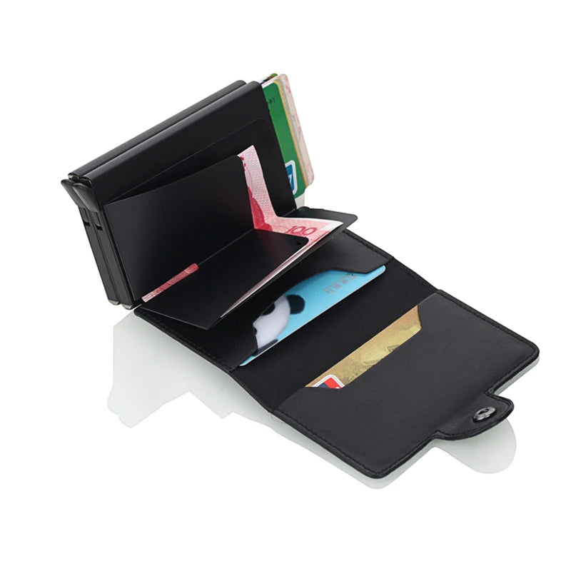 Portefeuille unisexe en métal, porte-cartes