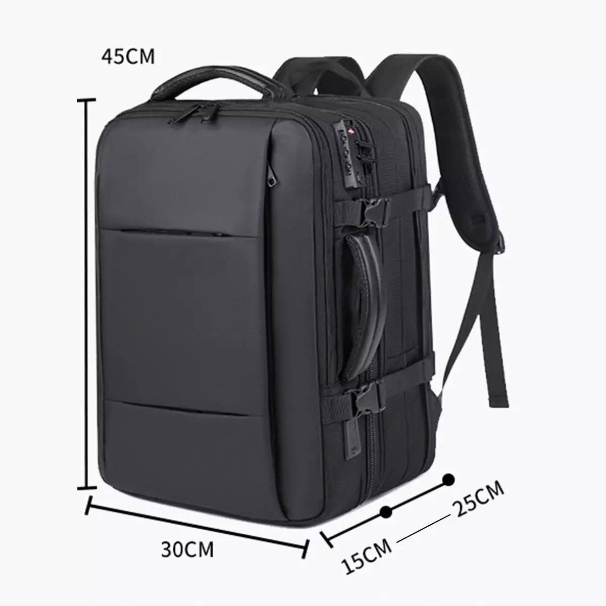 Sac à dos de voyage extensible 20-35L, sac de cabine imperméable pour ordinateur portable et randonnée