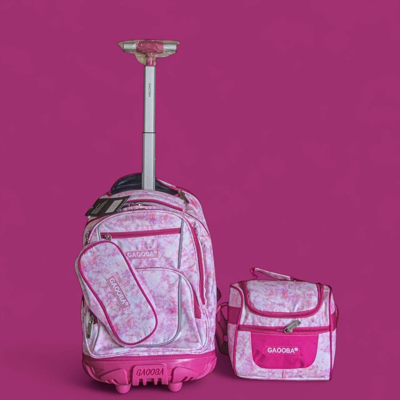 Cartable à roulettes avec grand compartiment intérieur