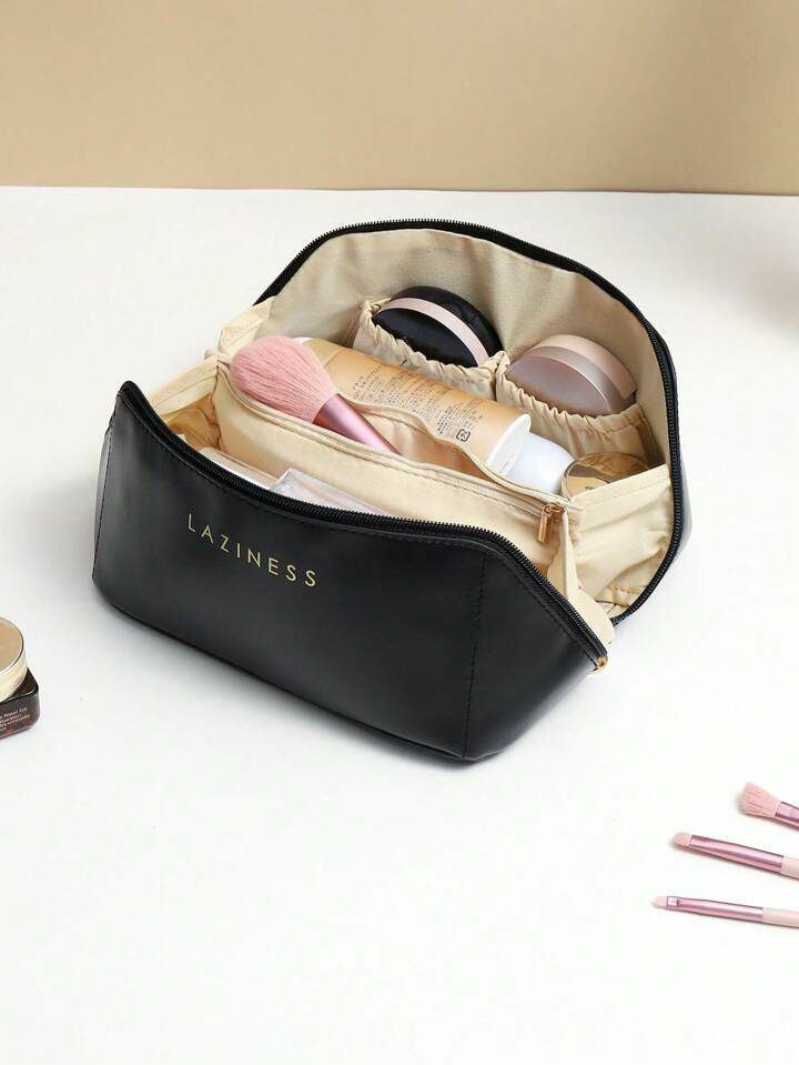 Trousse de maquillage de voyage avec grande ouverture pour femme