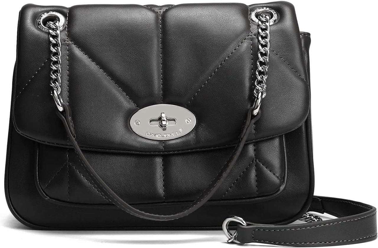 David Jones - Sac Bandoulière Matelassé Rabat Tourniquet Cuir PU Femme