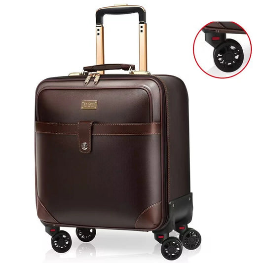 Valise de Voyage en Cuir PU à Roulettes – Bagage Cabine à Main Spinner Élégant et Durable