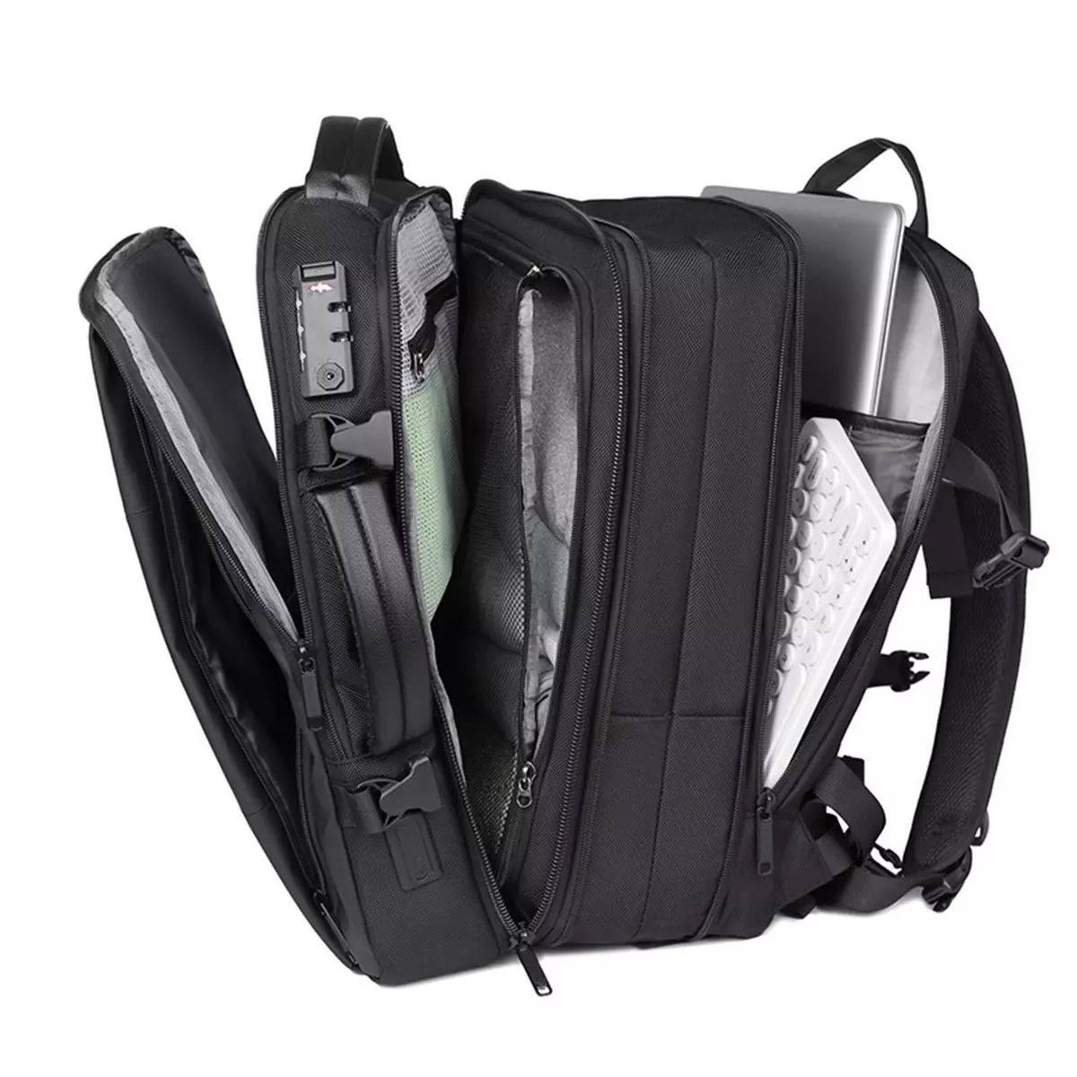 Sac à dos de voyage extensible 20-35L, sac de cabine imperméable pour ordinateur portable et randonnée