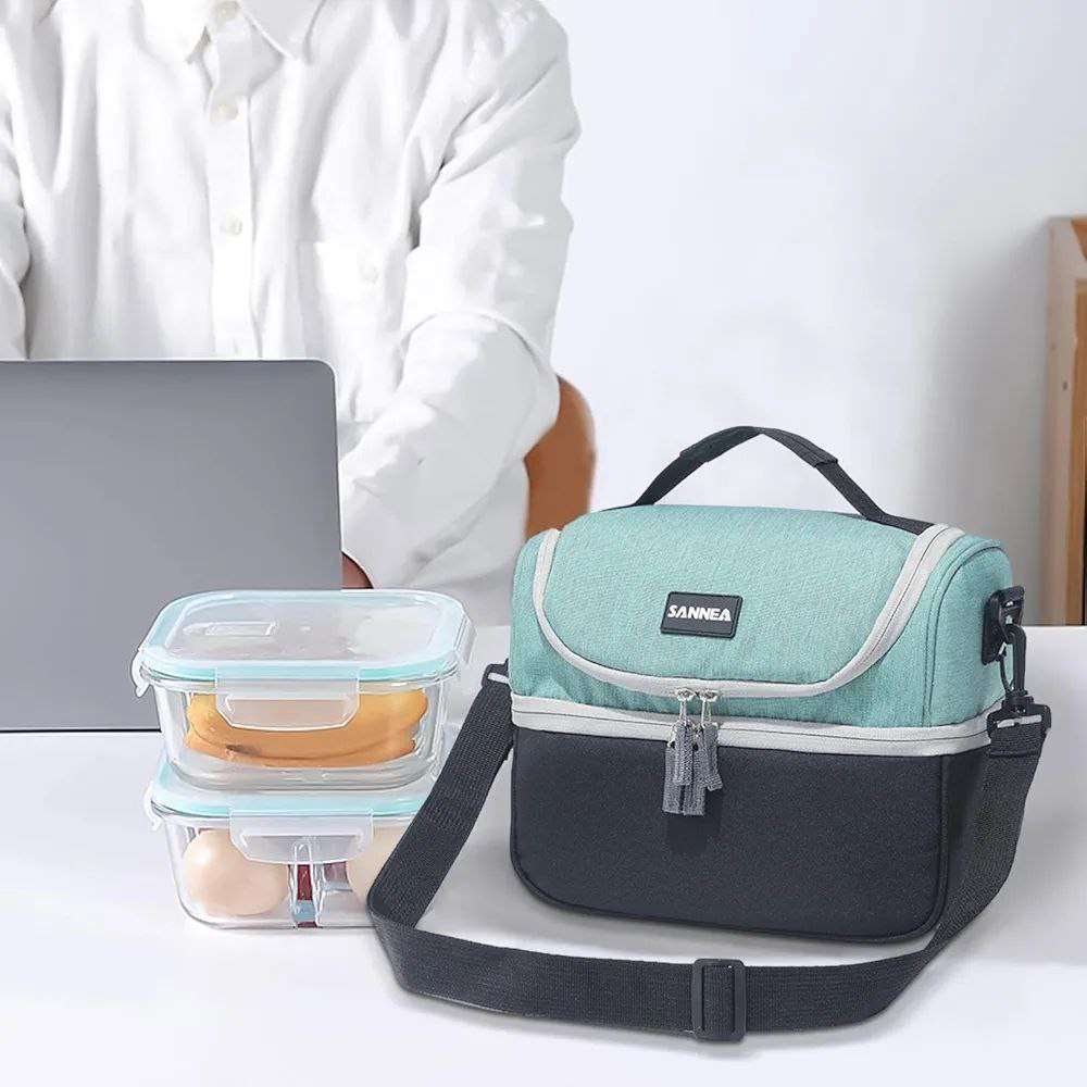 Sac Isotherme,Grand Sac à Lunch de Voyage 7L avec bandoulière réglable