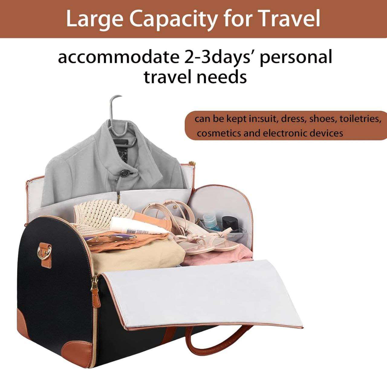 Sac De Vêtement Pour Voyage, Sac À Vêtement À Main, 3 En 1