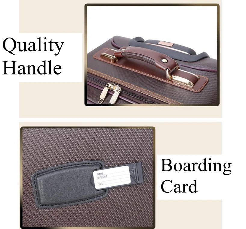 Valise de Voyage en Cuir PU à Roulettes – Bagage Cabine à Main Spinner Élégant et Durable