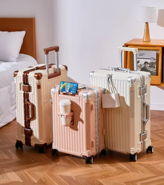 Valise moyenne 24 pouces en polycarbonate, style Samsonite, avec serrure TSA – livraison rapide au Maroc