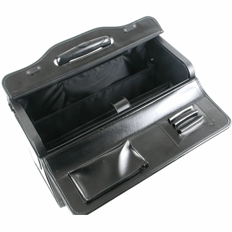 Valise rétro en cuir véritable à roulettes – Style pilote & hôtesse de l’air