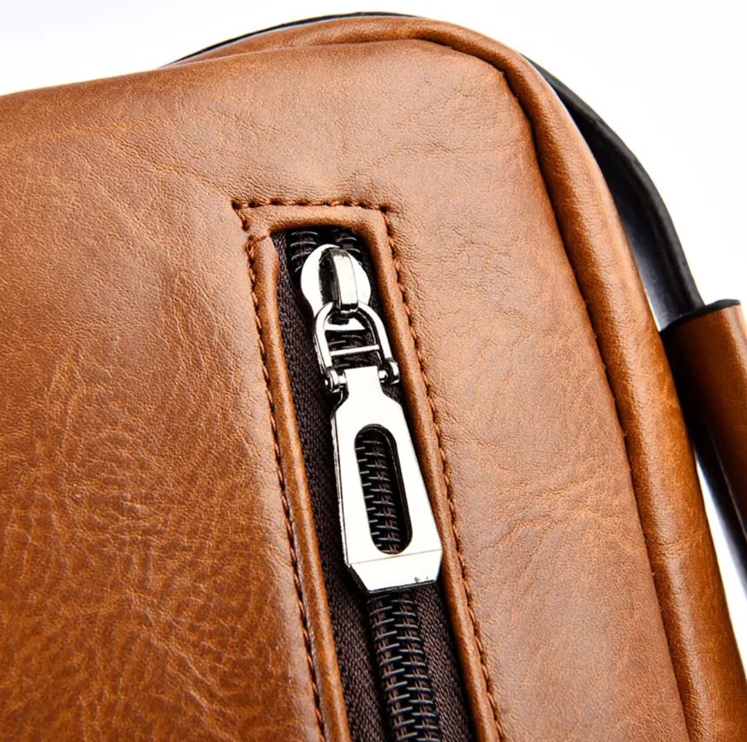 Sac Bandoulière Homme en Simili Cuir PU – Sac Business Épaule & Crossbody avec Compartiment iPad