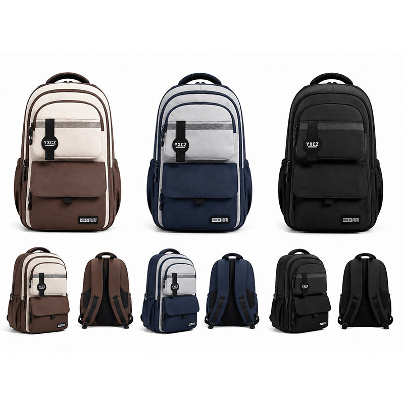 Cartable Scolaire Collège Ado - Sac à Dos Étanche avec Compartiment Ordinateur 15,6" - Sac École Garçon Fille Confortable et Résistant