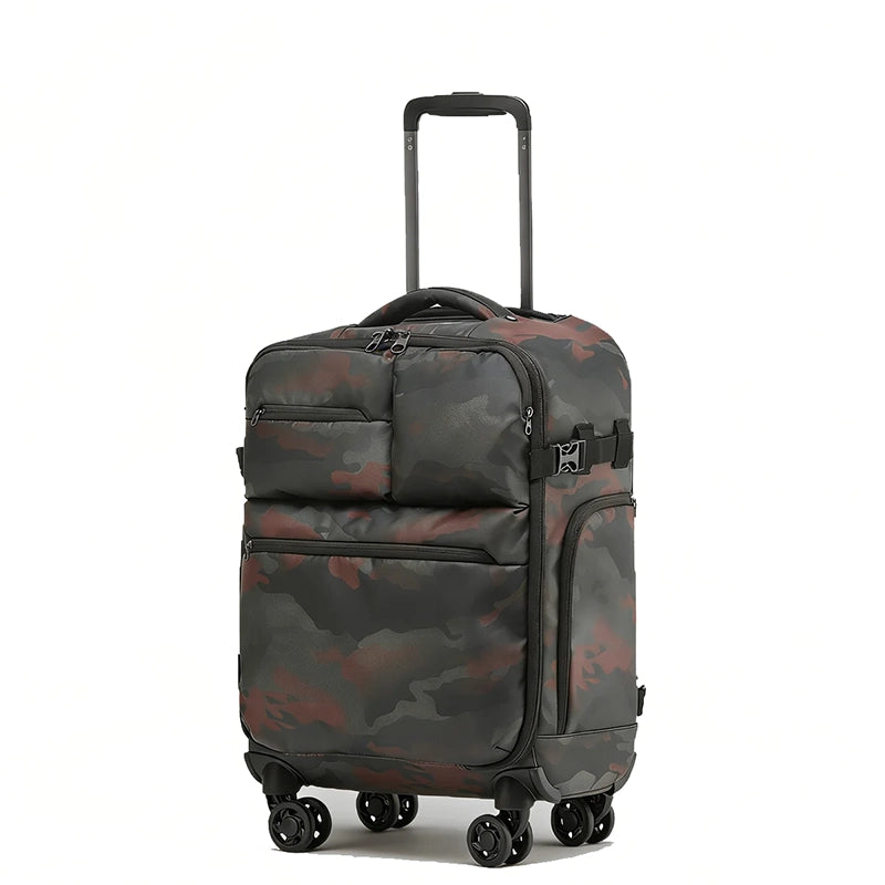 Sac à dos valise à roulettes camouflage 18 pouces multifonction pour voyage