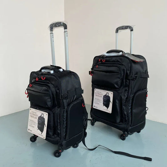 Lot de 2 Valises Cabine Multifonctions en Tissu Oxford – Roulettes 360°, Poignée Télescopique, Mode Sac à Do