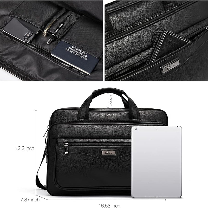 Cartable PC portable homme cuir noir livraison Maroc