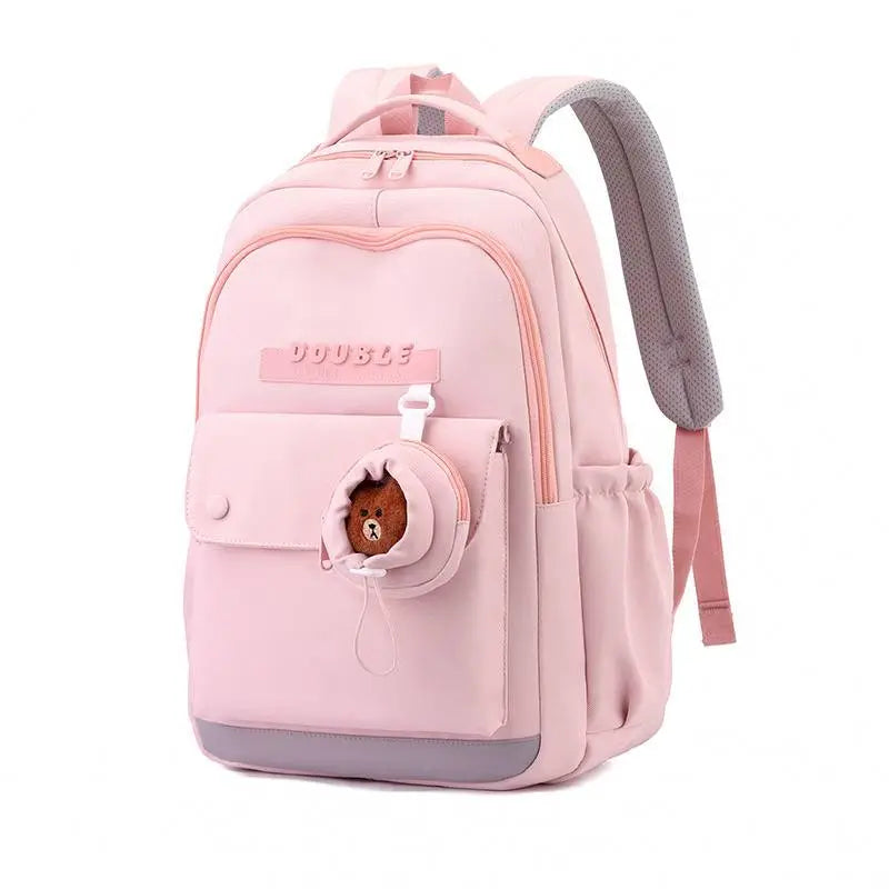 Cartable scolaire rose grande capacité pour fille