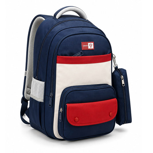 Cartable scolaire unisexe en tissu Oxford 43 x 32 x 20 cm