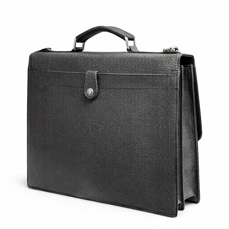 Cartable business simili cuir vue de côté avec poignée
