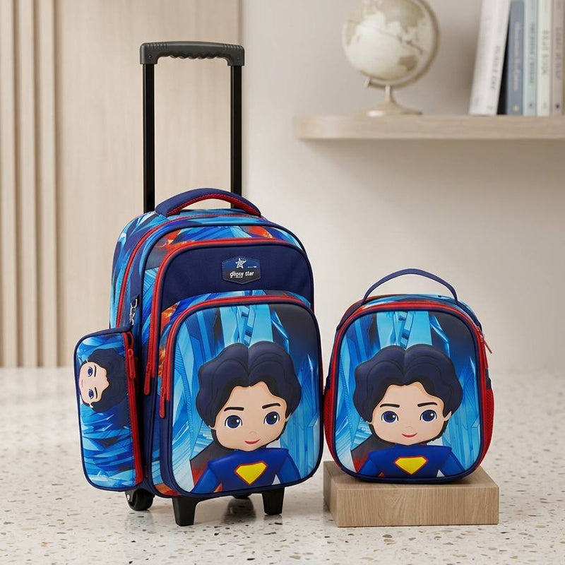 Cartable trolley enfant avec roulettes et bretelles