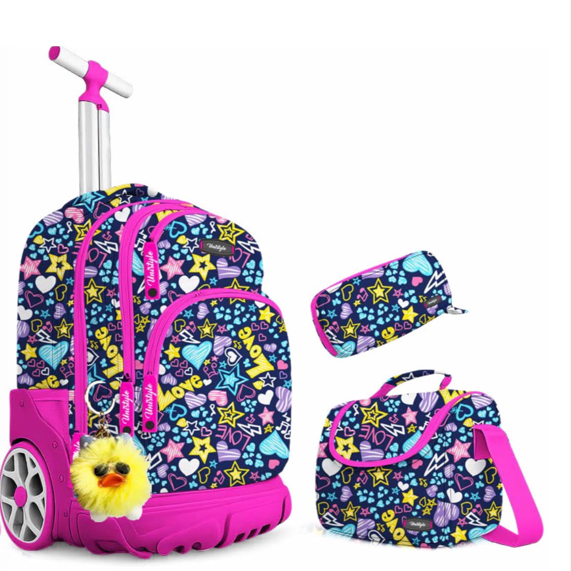 Cartable trolley garçon bleu gaming 18 pouces