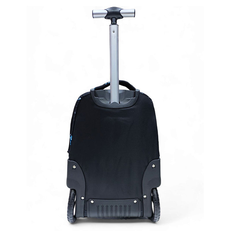 Détail des poches et compartiments du cartable trolley garçon thème astronaute et espace, marque Amkass