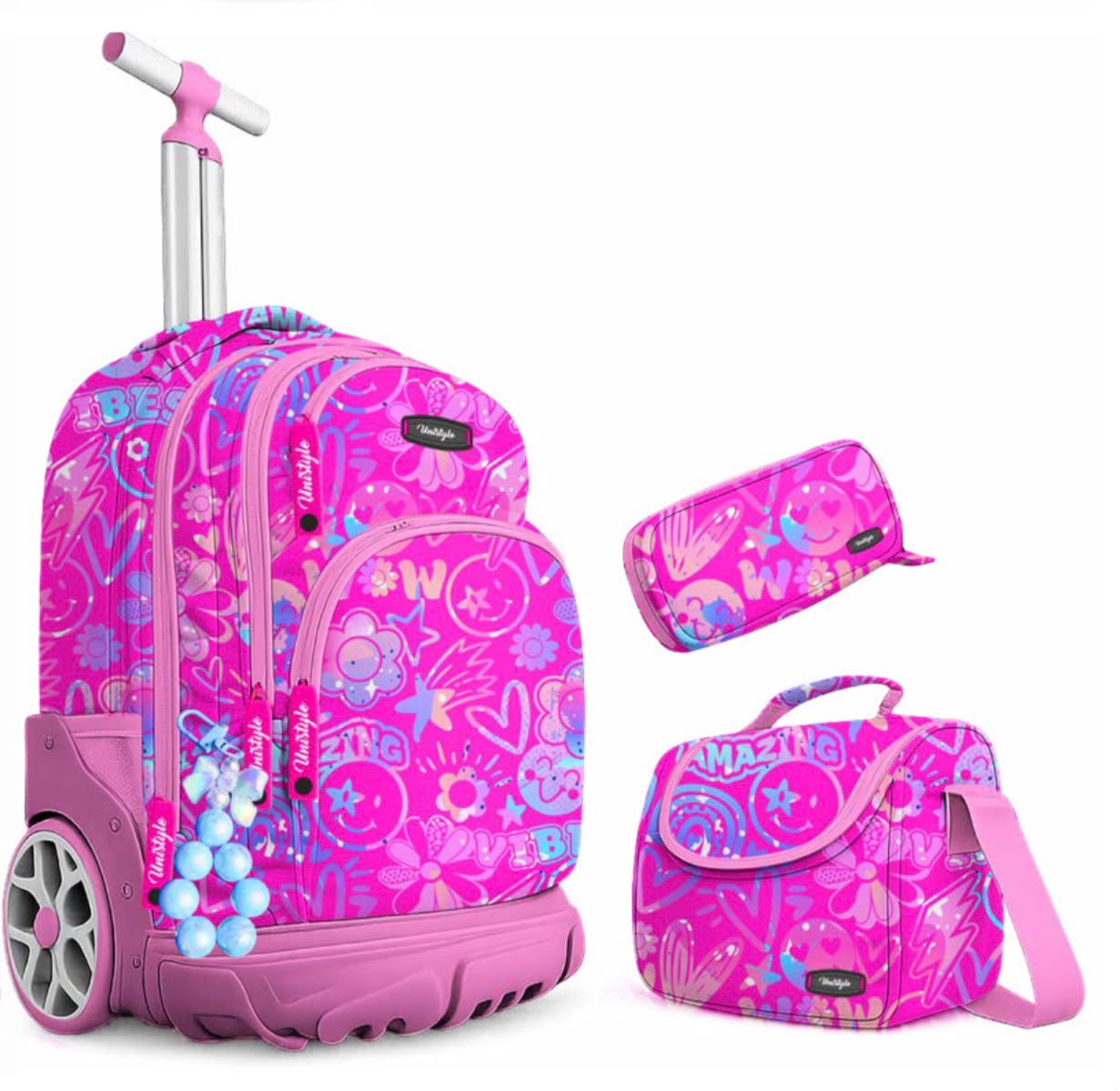 Cartable trolley scolaire enfant 18 pouces avec roulettes