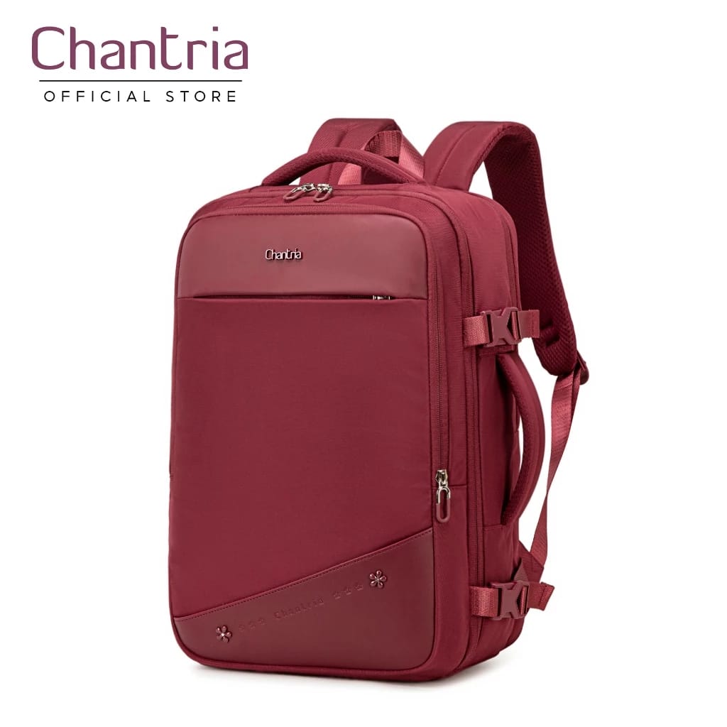 Sac à dos femme Chantria grande capacité PC 15,6" bagage cabine - Coloris Bordeaux