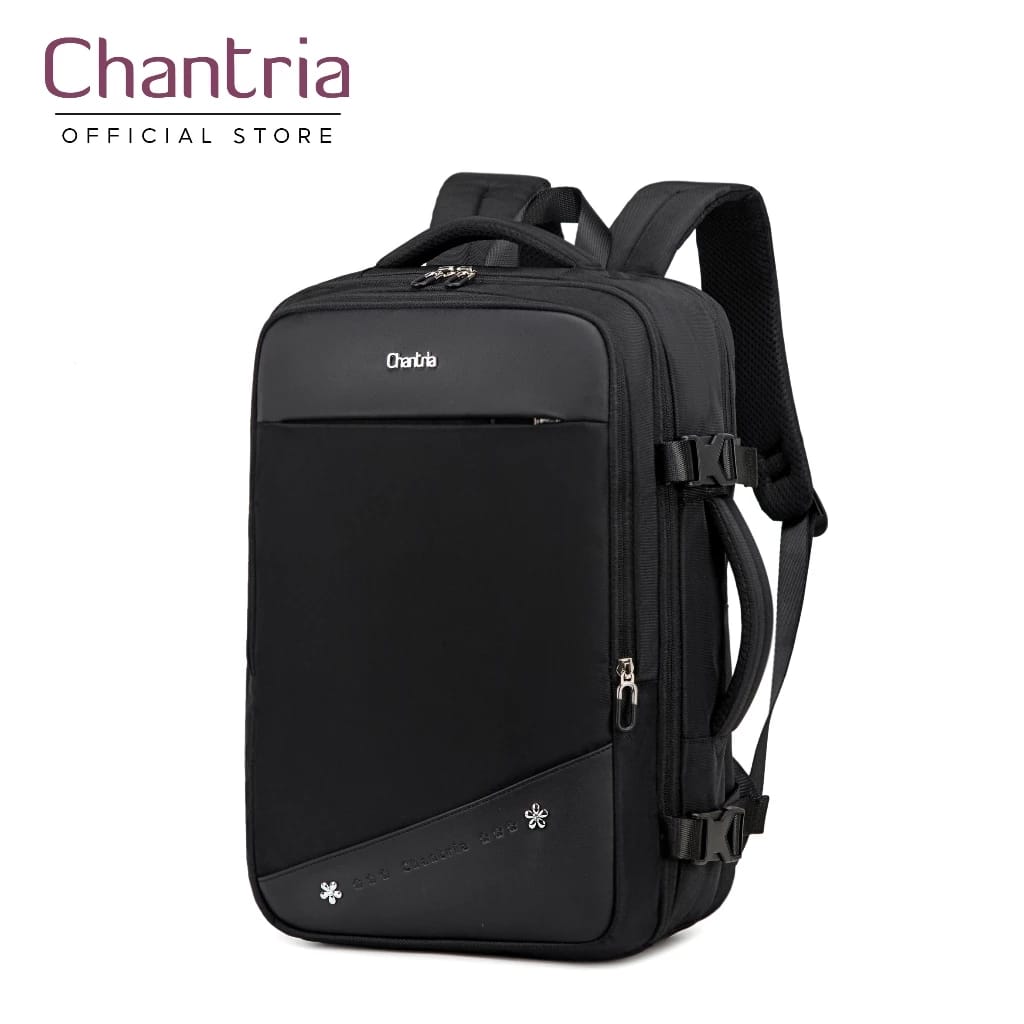 Sac à dos femme Chantria grande capacité PC 15,6" bagage cabine - Coloris Noir