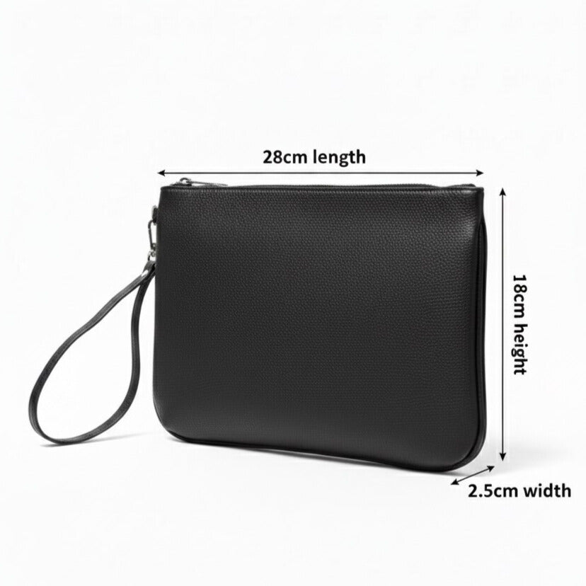 Clutch bag homme élégant à porter à la main avec fermeture zippée
