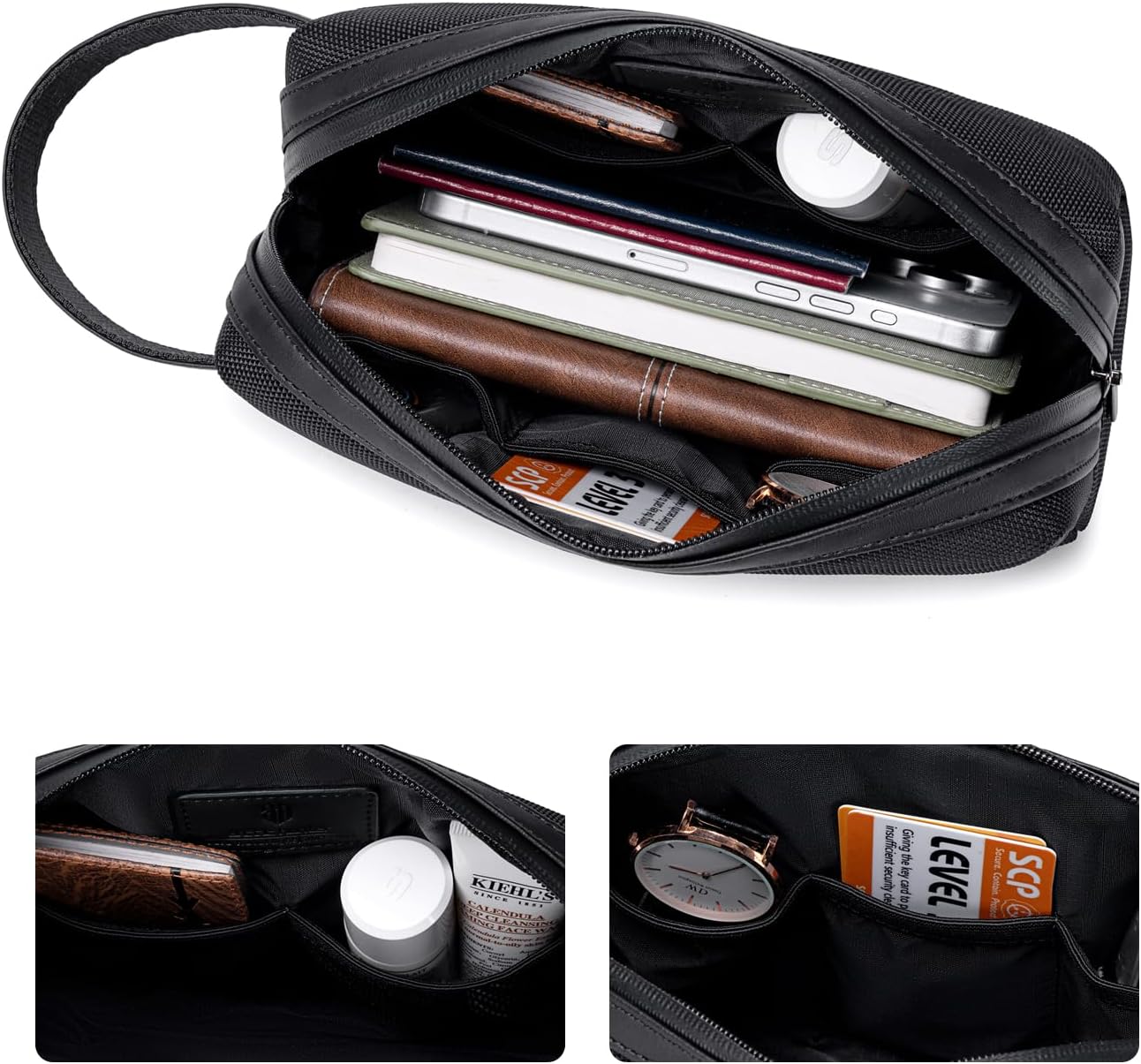 Fermeture éclair solide et poignée ergonomique de la trousse business