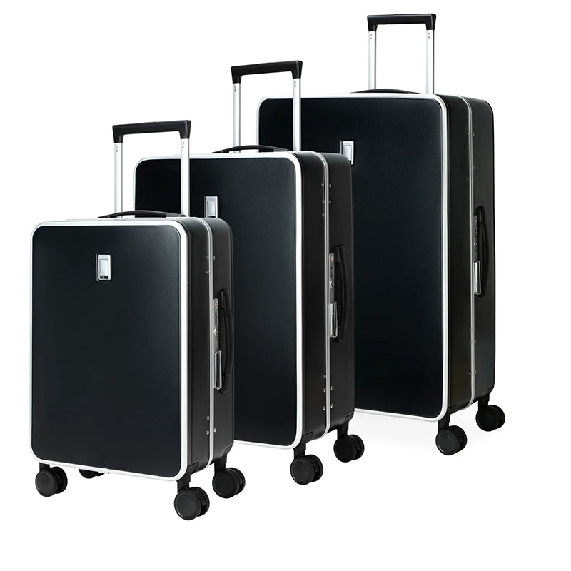 Pack de 3 valises rigides en polycarbonate noir – vue de face