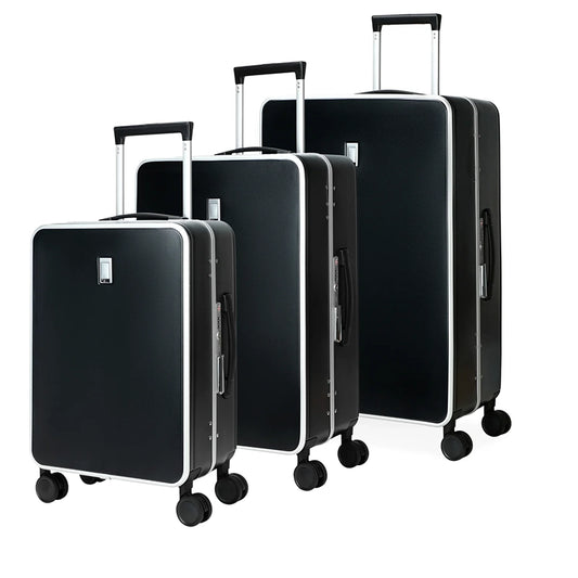 Pack de 3 valises rigides en polycarbonate noir – vue de face