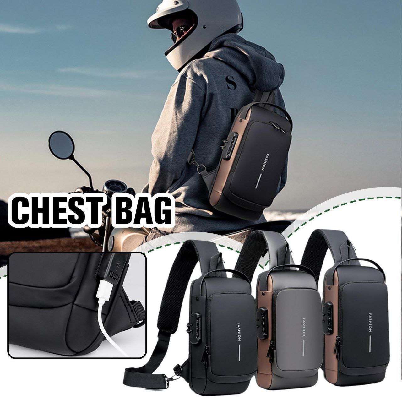 Sac à bandoulière unisexe Antivol de Sport avec Chargement USB