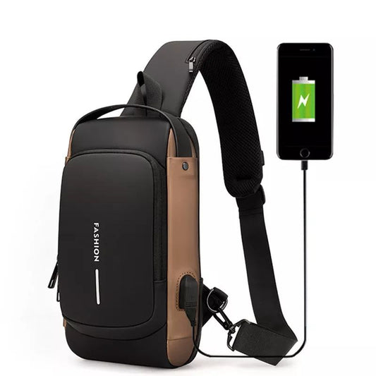 Sac à bandoulière unisexe Antivol de Sport avec Chargement USB
