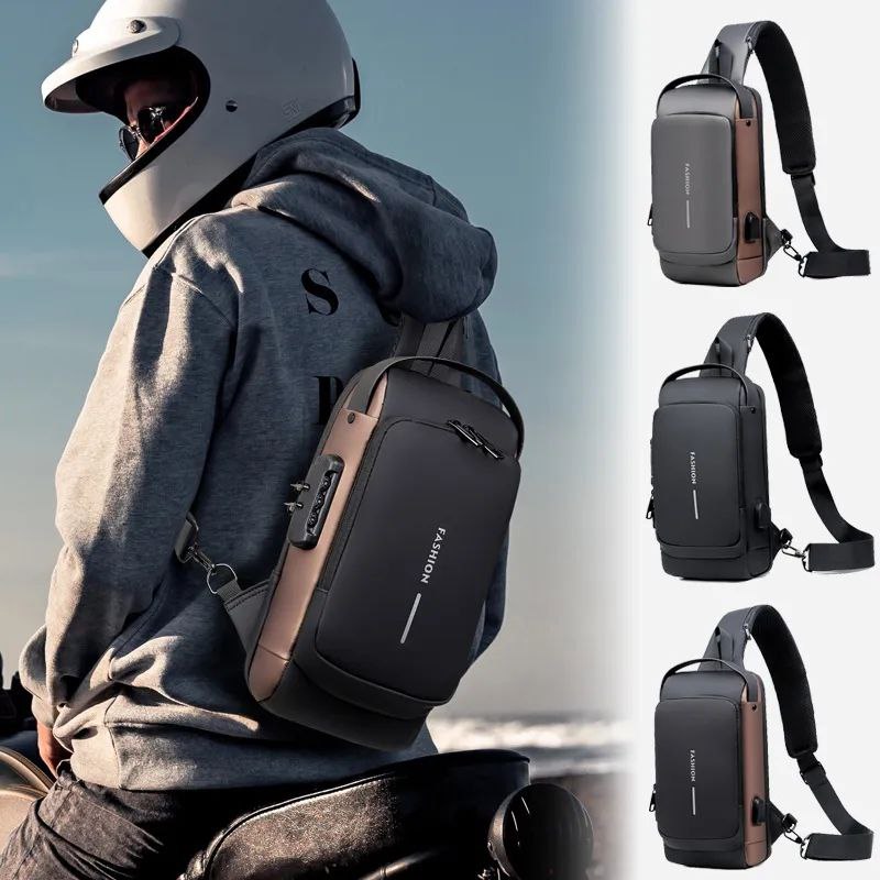Sac à bandoulière unisexe Antivol de Sport avec Chargement USB