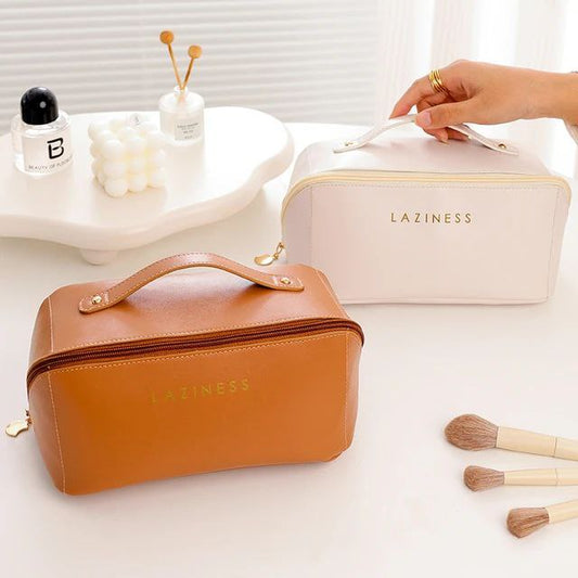 Trousse de maquillage de voyage avec grande ouverture pour femme