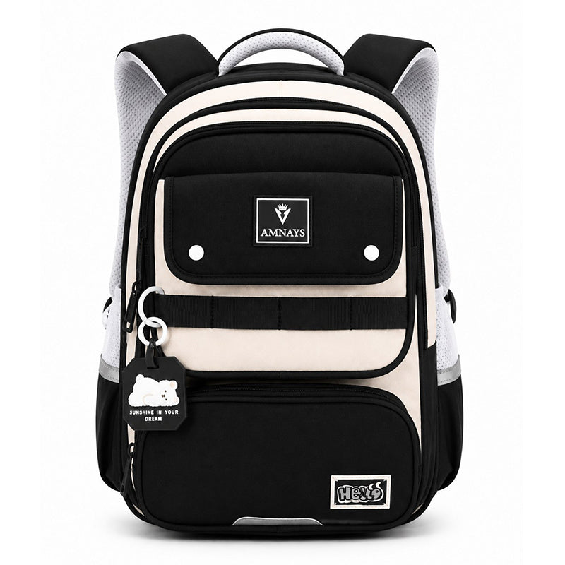 Cartable Scolaire Garçon Vert & Beige – Sac à Dos Primaire 2ème, 3ème, 4ème Année | AMNAYS