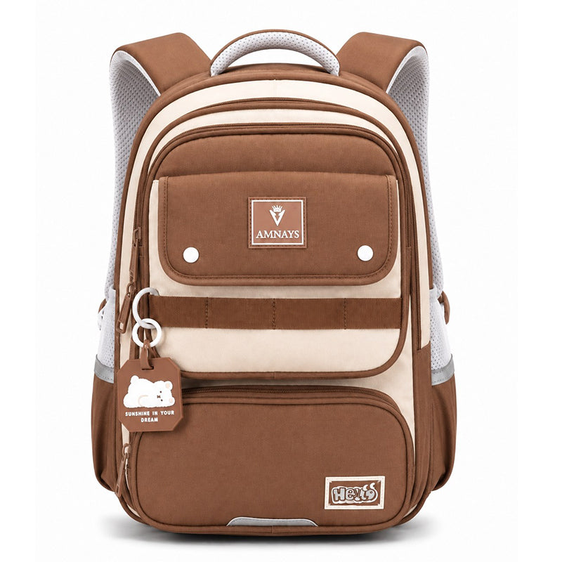 Cartable Scolaire Garçon Vert & Beige – Sac à Dos Primaire 2ème, 3ème, 4ème Année | AMNAYS
