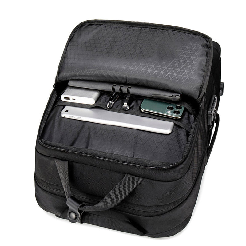 Sac à dos business imperméable extensible 38L avec compartiment PC vue latérale