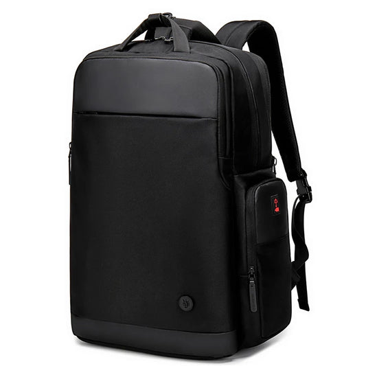 Sac à dos extensible 38L noir antivol pour PC 17.3 pouces vue face design moderne