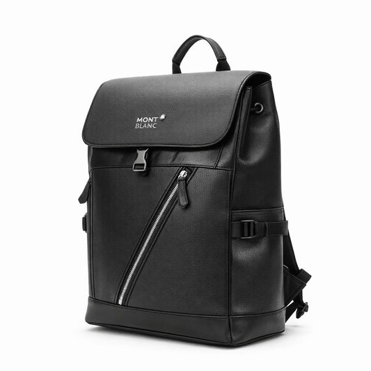 Sac à dos MB & PR semi cuir noir vue de face élégant