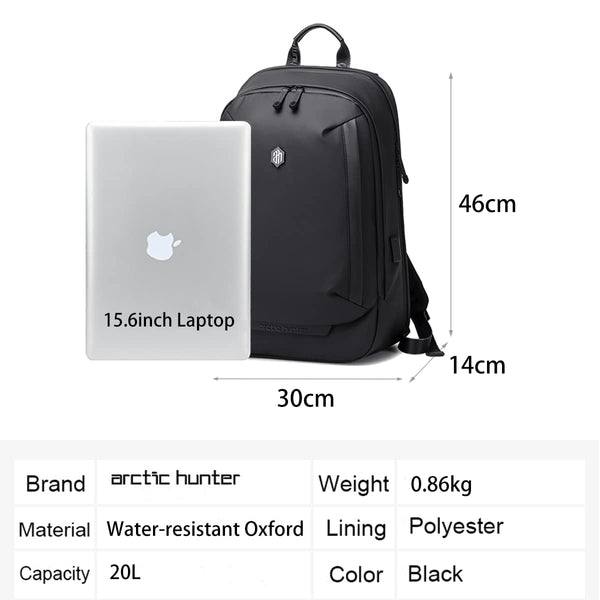 Vue arrière du sac à dos noir avec bretelles pour le transport quotidien