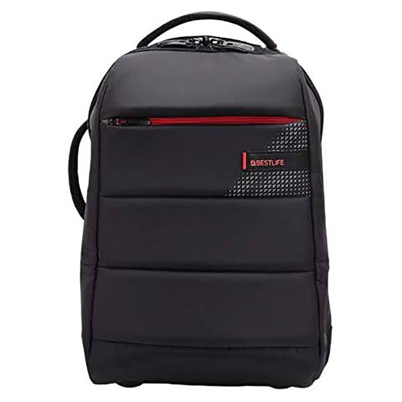 Détails et finitions premium du sac à dos trolley professionnel noir