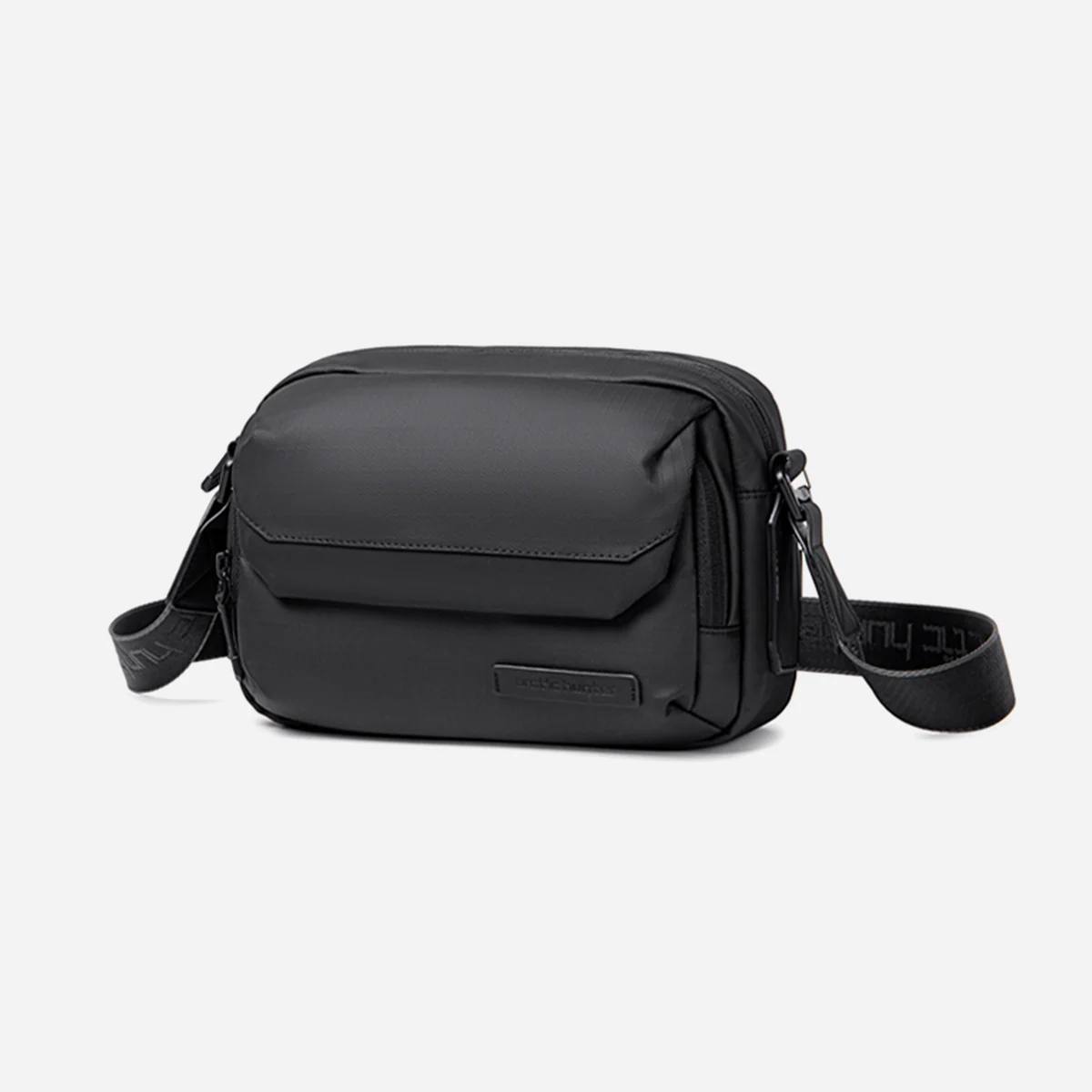 Sac bandoulière homme noir anti-vol résistant à l’eau pour voyage et tablette 7,9 pouces