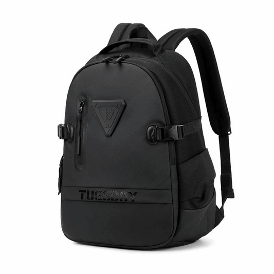Sac à dos cartable unisexe noir – grande capacité – vue de face