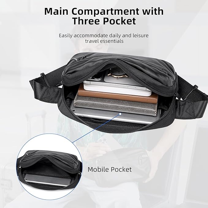 Détail matière polyester résistante et imperméable sac homme