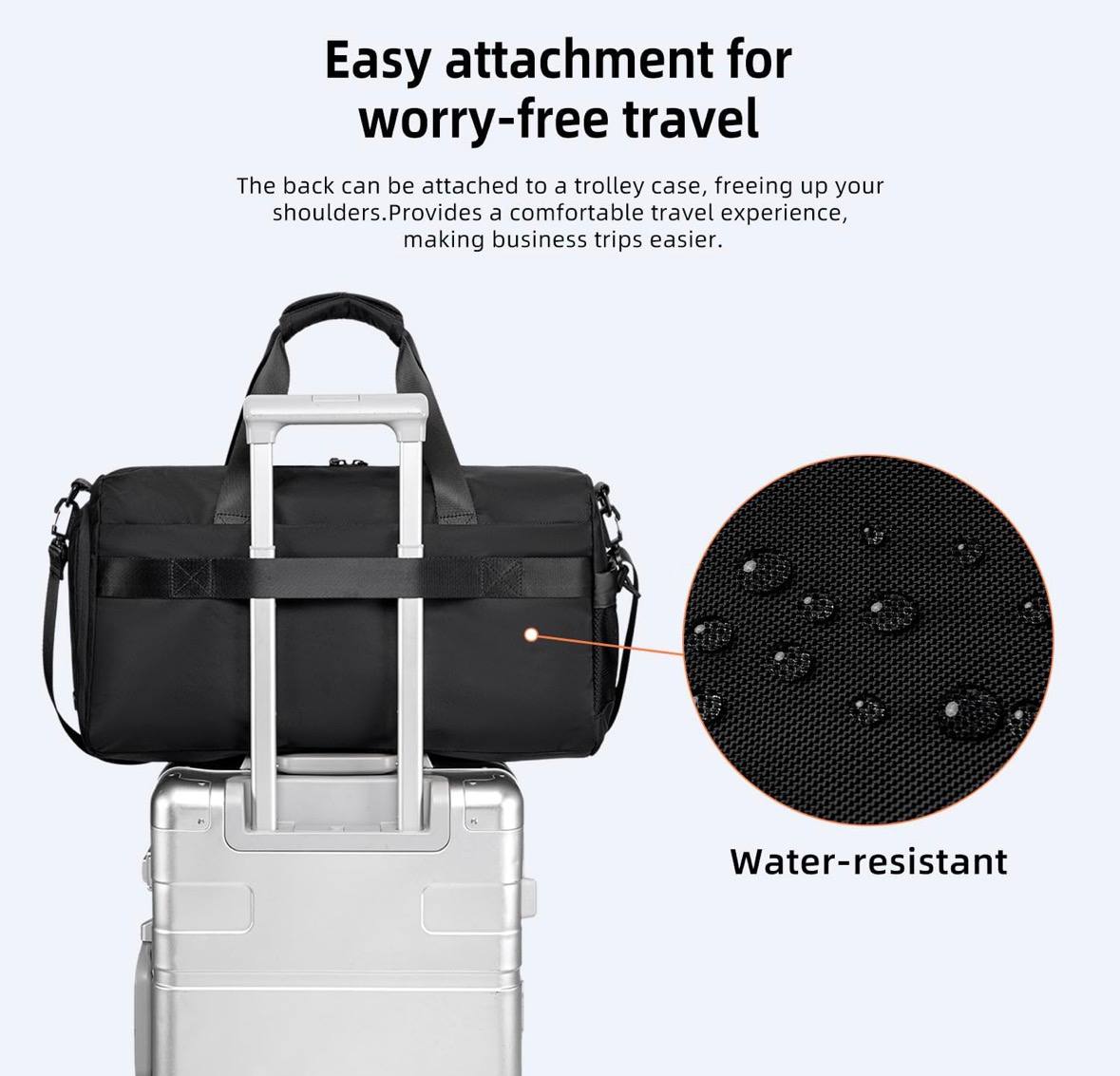 Poche latérale en mesh pour bouteille sur sac de sport et voyage