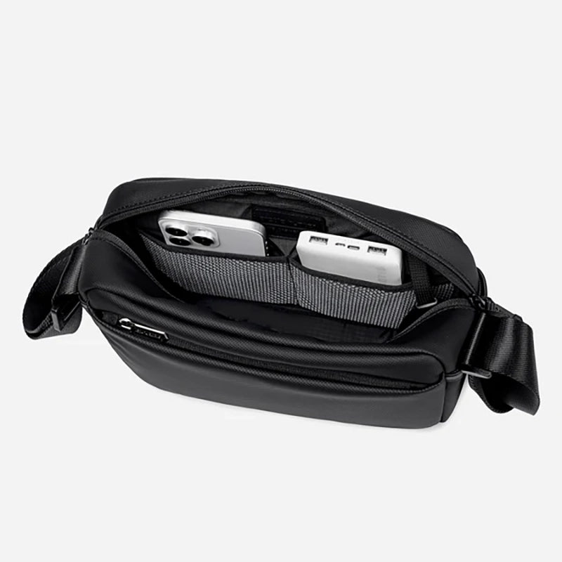 Fermeture zip robuste sacoche imperméable unisexe noire