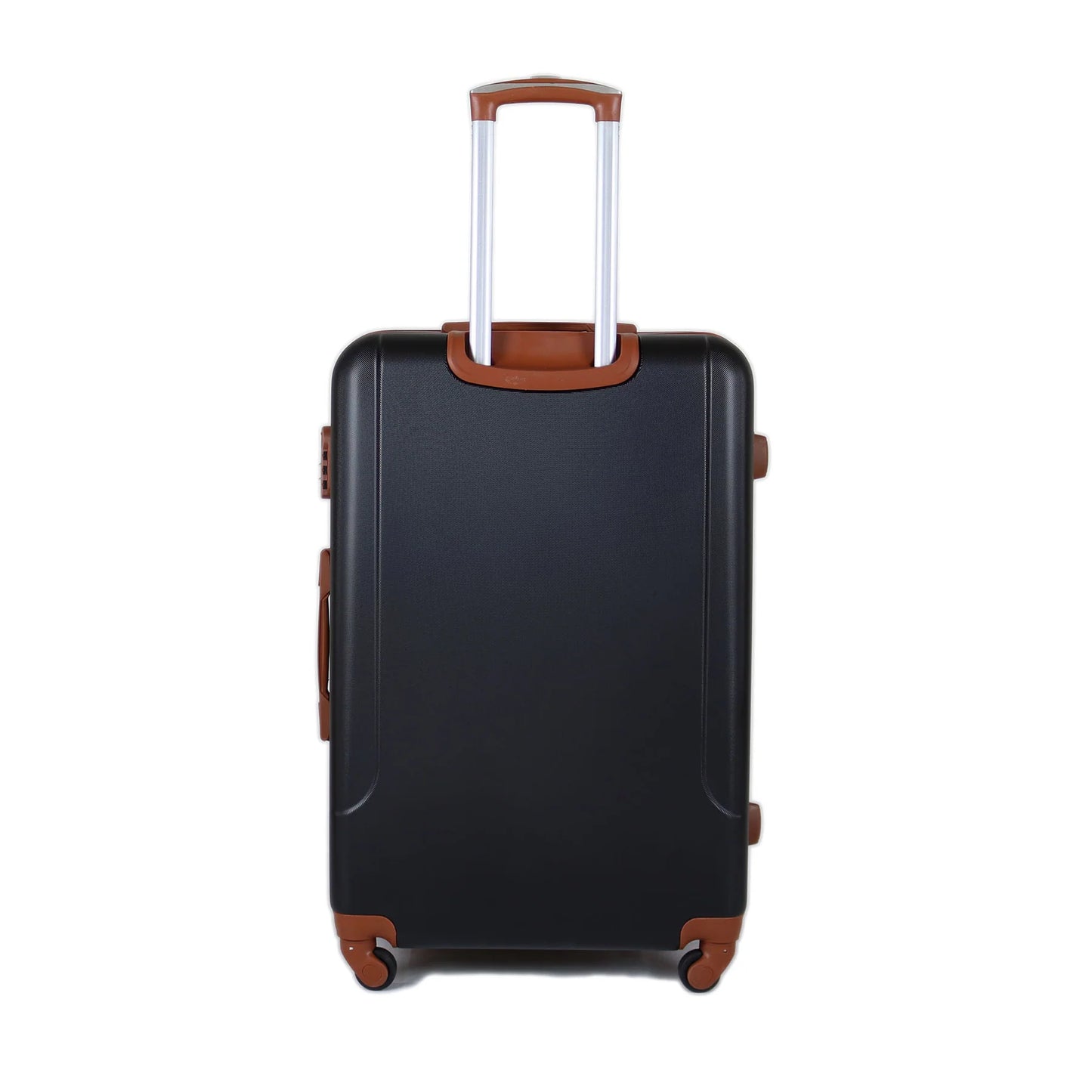 Valise noire 24 pouces équipée de roues silencieuses 360° et fermeture sécurisée.