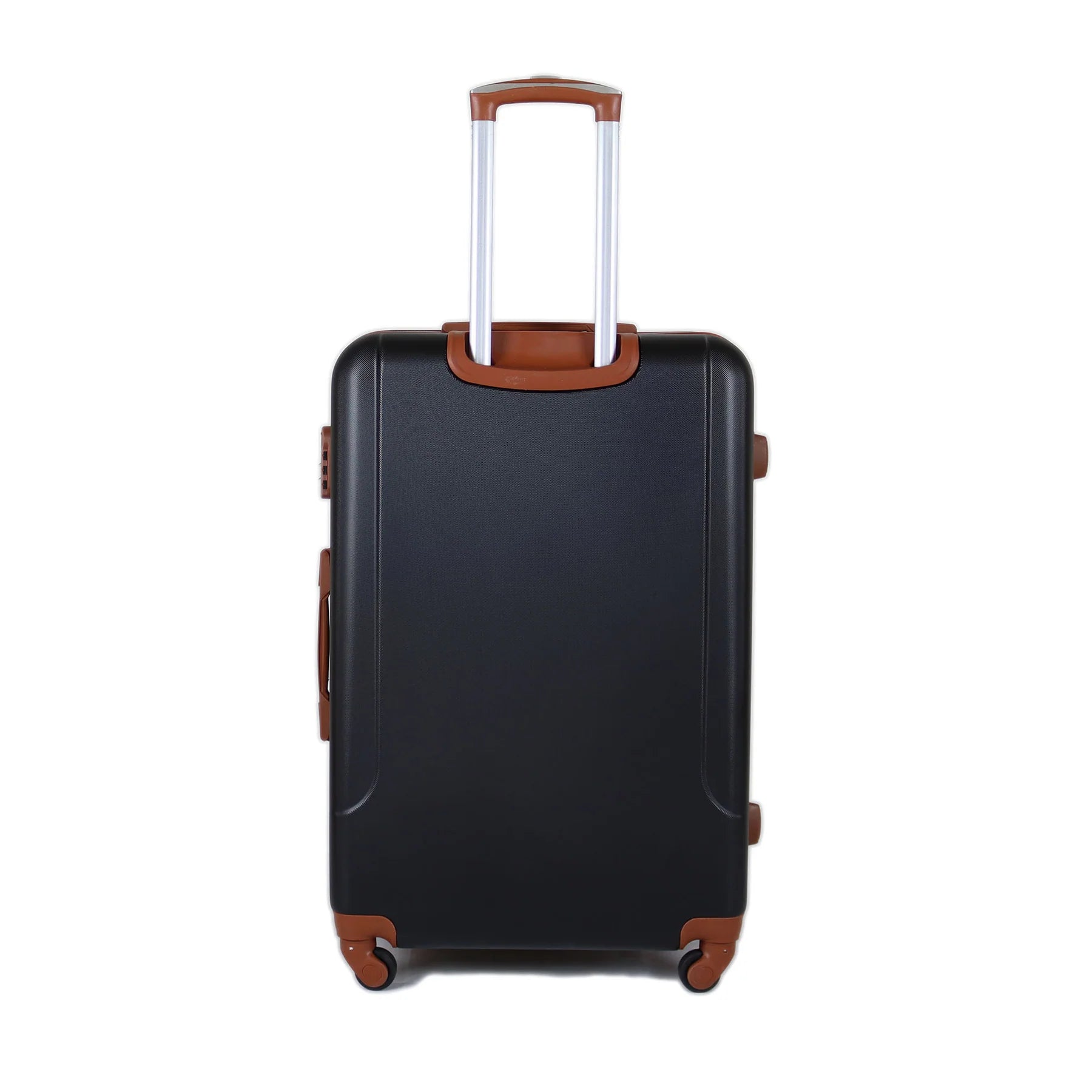 Valise noire 24 pouces équipée de roues silencieuses 360° et fermeture sécurisée.