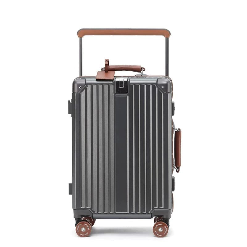 Poignée télescopique en aluminium réglable pour un transport confortable.